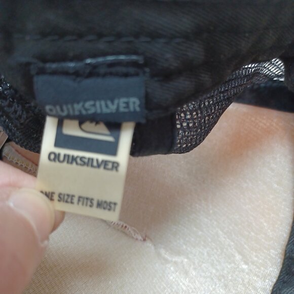 Quicksilver Trucker Hat Cap Snapback Orange Black Sunrise Sunset with Palm Trees - Picture 7 of 9